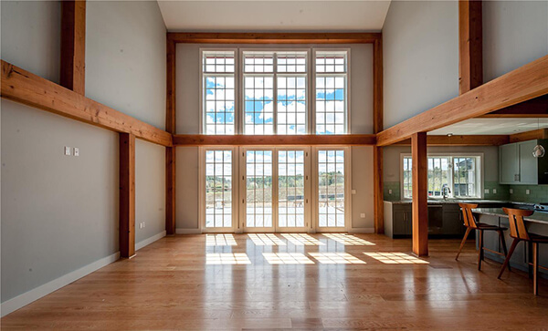 Beautiful windows with a kitchen on the side